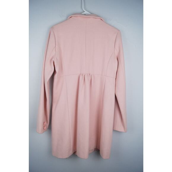 Kut from the Kloth‎ Pink Wool Blend Peacoat Single Breasted Coat Size Medium - Picture 2 of 10